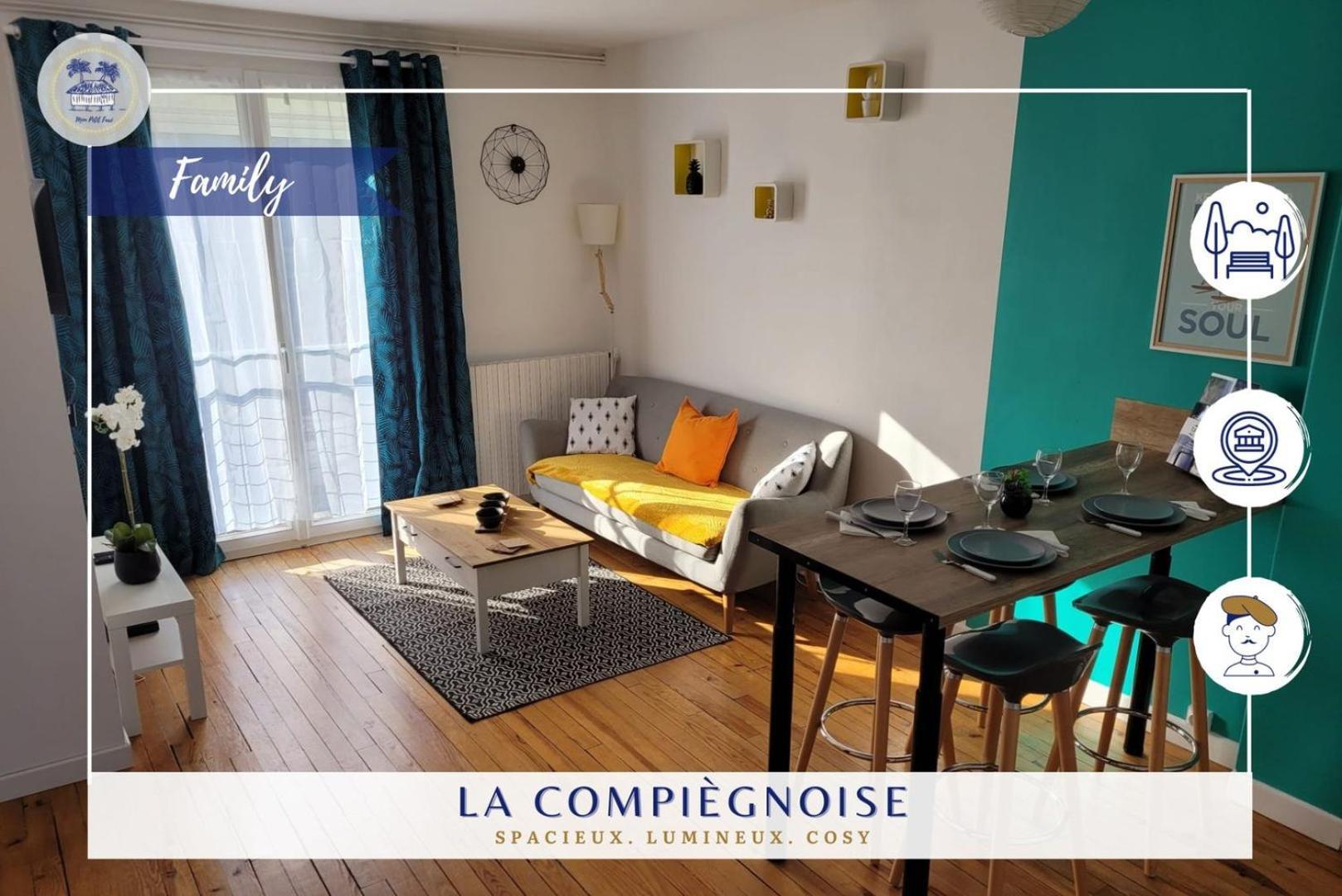 Apartamento La Compiegnoise - Spacieux - Lumineux - Cosy Compiègne Exterior foto